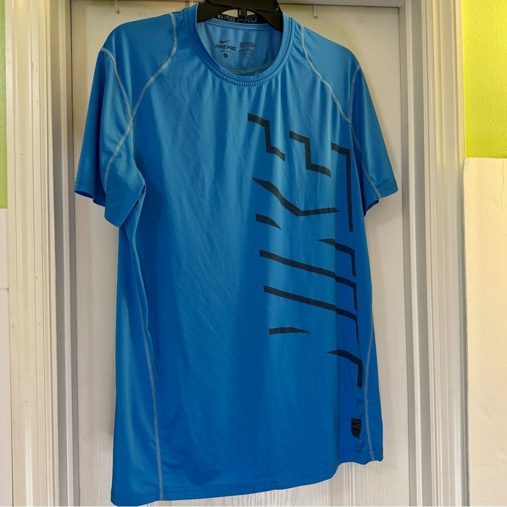 Nike Pro Fitted Dri-Fit Short Sleeve Blue Tee Shirt